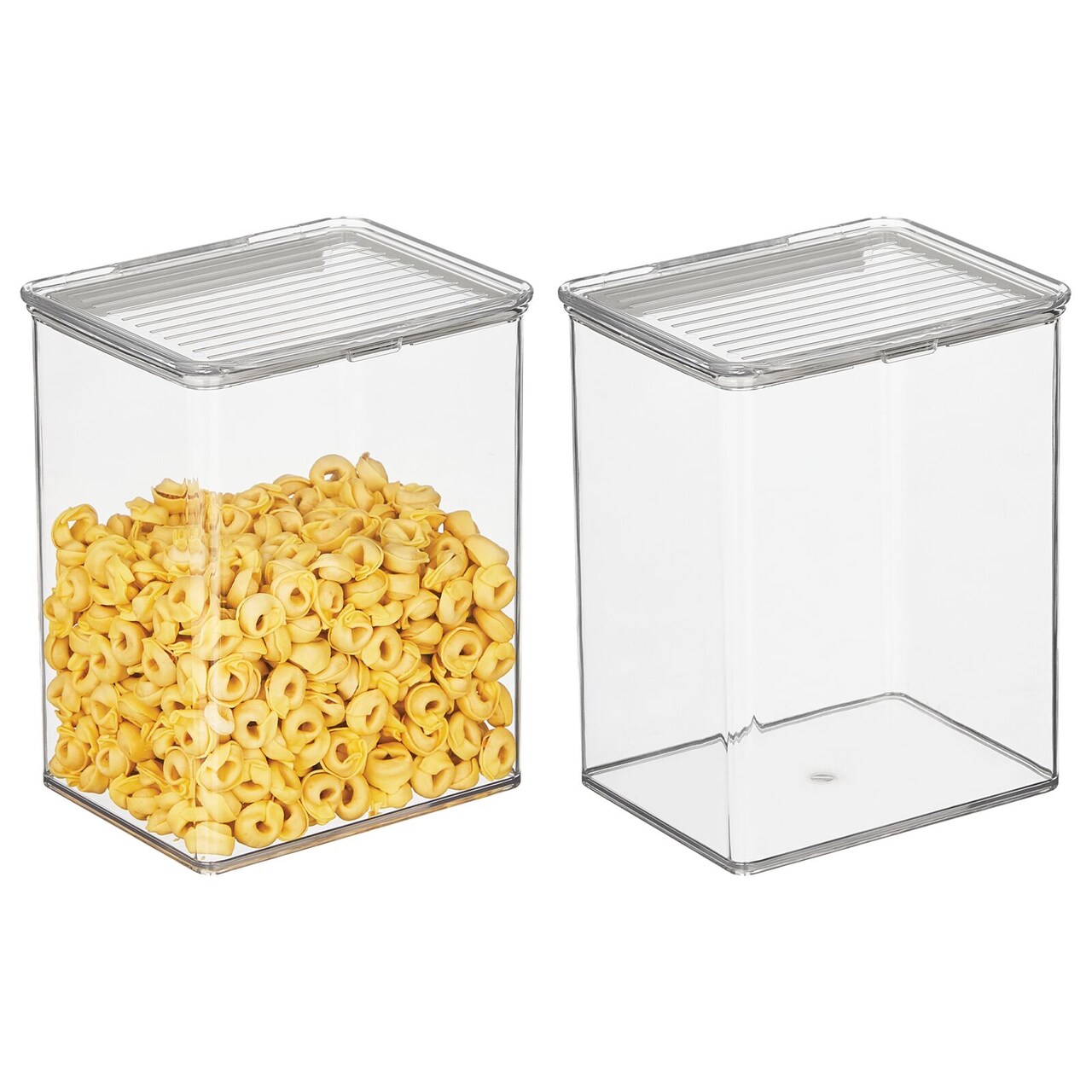 mDesign Airtight Stackable Kitchen Food Storage Container - 2 Pack